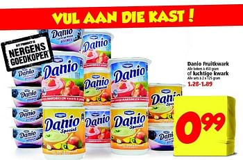 Aanbiedingen Danio fruitkwark of luchtige kwark - Danio - Geldig van 24/08/2014 tot 30/08/2014 bij Plus
