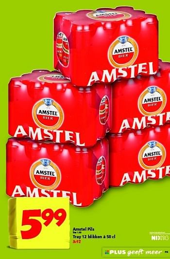 Aanbiedingen Amstel pils tray 12 blikken - Amstel - Geldig van 24/08/2014 tot 30/08/2014 bij Plus