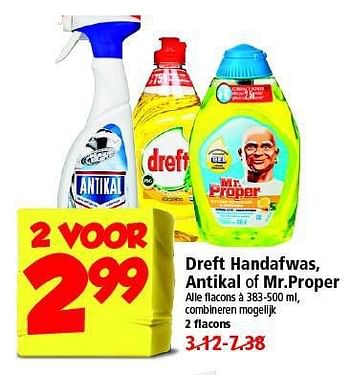 Aanbiedingen Dreft handafwas, antikal of mr.proper - Dreft - Geldig van 24/08/2014 tot 30/08/2014 bij Plus