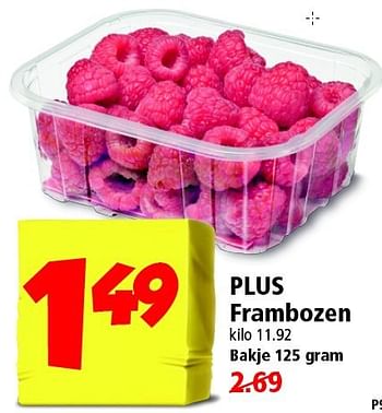Aanbiedingen Plus frambozen - Huismerk - Plus - Geldig van 24/08/2014 tot 30/08/2014 bij Plus