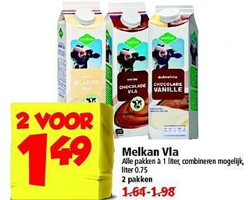 Aanbiedingen Melkan vla - Melkan - Geldig van 24/08/2014 tot 30/08/2014 bij Plus