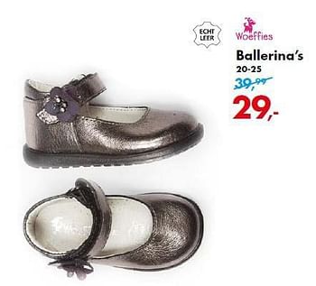 Aanbiedingen Ballerina`s - Woeffies - Geldig van 25/08/2014 tot 07/09/2014 bij Bristol