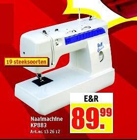 Aanbiedingen E+r naaimachine kp883 - E&amp;R - Geldig van 25/08/2014 tot 07/09/2014 bij Kijkshop