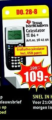 Aanbiedingen Texaz calculator ti 84 + - Trust - Geldig van 25/08/2014 tot 07/09/2014 bij Kijkshop
