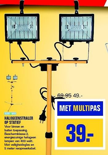 Aanbiedingen Halogeenstraler op statief - ElektroFix - Geldig van 25/08/2014 tot 07/09/2014 bij Multimate