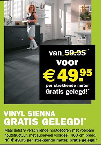 Aanbiedingen Vinyl sienna gratis gelegd - Huismerk - Roobol - Geldig van 25/08/2014 tot 13/09/2014 bij Roobol