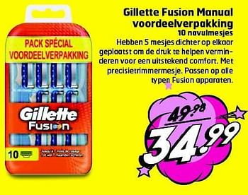 Aanbiedingen Gillette fusion manual voordeelverpakking - Gillette - Geldig van 26/08/2014 tot 31/08/2014 bij Trekpleister