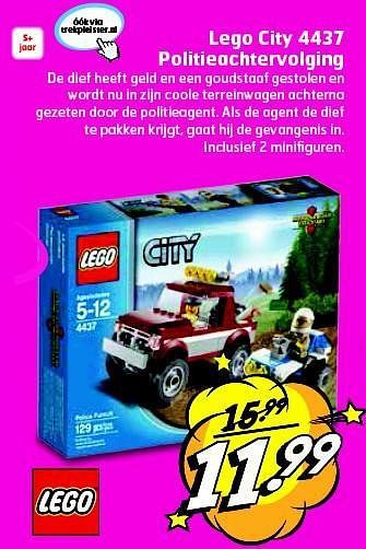 Aanbiedingen Lego city 4437 politieachtervolging - Lego - Geldig van 26/08/2014 tot 31/08/2014 bij Trekpleister