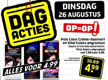 Aanbiedingen Poly crème-haarverf - Poly Color - Geldig van 26/08/2014 tot 31/08/2014 bij Trekpleister