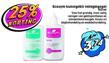 Aanbiedingen Ecosym kunstgebit reinigingsgel - Ecosym - Geldig van 26/08/2014 tot 31/08/2014 bij Trekpleister