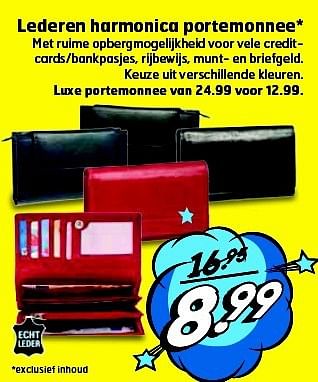 Aanbiedingen Lederen harmonica portemonnee - Huismerk - Trekpleister - Geldig van 26/08/2014 tot 31/08/2014 bij Trekpleister