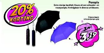 Aanbiedingen Paraplu extra stevige kwaliteit - Huismerk - Trekpleister - Geldig van 26/08/2014 tot 31/08/2014 bij Trekpleister
