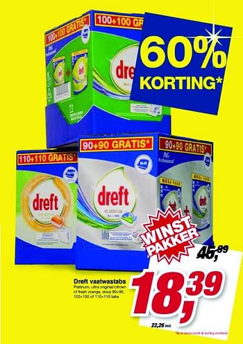 Aanbiedingen Dreft vaatwastabs - Dreft - Geldig van 27/08/2014 tot 09/09/2014 bij Makro