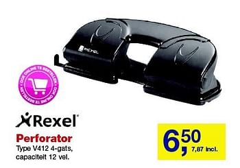 Aanbiedingen Rexel perforator v412 4-gats - Rexel - Geldig van 27/08/2014 tot 09/09/2014 bij Makro