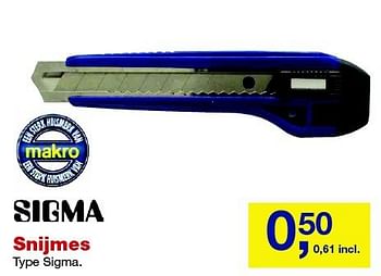 Aanbiedingen Sigma snijmes sigma - Sigma - Geldig van 27/08/2014 tot 09/09/2014 bij Makro