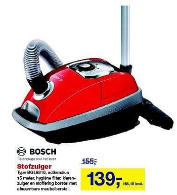 Aanbiedingen Bosch stofzuiger bgl8310 - Bosch - Geldig van 27/08/2014 tot 09/09/2014 bij Makro