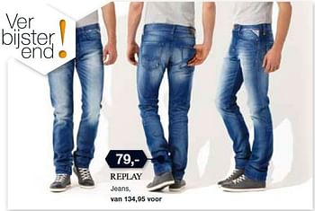 Aanbiedingen Jeans - Replay - Geldig van 27/08/2014 tot 26/09/2014 bij De Bijenkorf