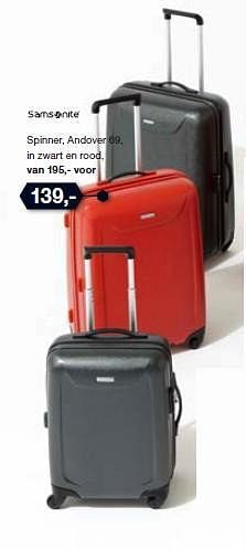 Aanbiedingen Spinner, andover 69, in zwart en rood - Samsonlte - Geldig van 27/08/2014 tot 26/09/2014 bij De Bijenkorf