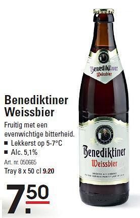 Aanbiedingen Benediktiner weissbier - Benediktiner - Geldig van 28/08/2014 tot 15/09/2014 bij Sligro