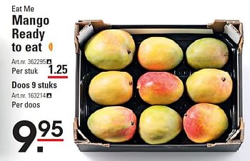 Aanbiedingen Eat me mango ready to eat - Eat Me - Geldig van 28/08/2014 tot 15/09/2014 bij Sligro