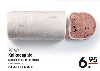 Aanbiedingen Kalkoenpaté met pistache, truffel en olijf - Huismerk - Sligro - Geldig van 28/08/2014 tot 15/09/2014 bij Sligro