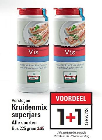 Aanbiedingen Verstegen kruidenmix superjars - Verstegen - Geldig van 28/08/2014 tot 15/09/2014 bij Sligro