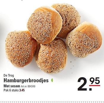 Aanbiedingen De trog hamburgerbroodjes - De Trog - Geldig van 28/08/2014 tot 15/09/2014 bij Sligro