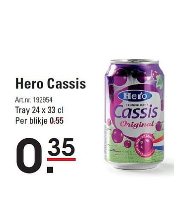 Aanbiedingen Hero cassis - Hero - Geldig van 28/08/2014 tot 15/09/2014 bij Sligro