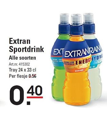 Aanbiedingen Extran sportdrink - Extran energy - Geldig van 28/08/2014 tot 15/09/2014 bij Sligro