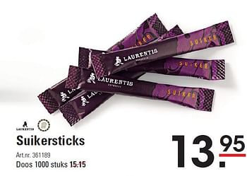 Aanbiedingen Suikersticks - Laurentis - Geldig van 28/08/2014 tot 15/09/2014 bij Sligro