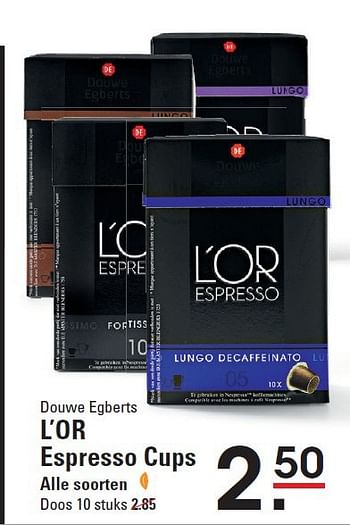 Aanbiedingen Douwe egberts l`or espresso cups - Douwe Egberts - Geldig van 28/08/2014 tot 15/09/2014 bij Sligro