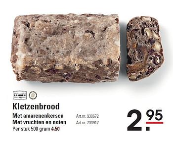 Aanbiedingen Kletzenbrood - Lamber - Geldig van 28/08/2014 tot 15/09/2014 bij Sligro