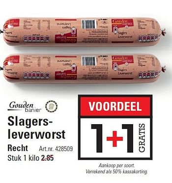 Aanbiedingen Slagersleverworst - Gouden Banier - Geldig van 28/08/2014 tot 15/09/2014 bij Sligro