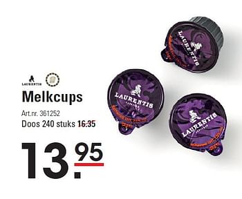 Aanbiedingen Melkcups - Laurentis - Geldig van 28/08/2014 tot 15/09/2014 bij Sligro
