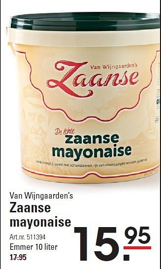Aanbiedingen Zaanse mayonaise - Van Wijngaarden - Geldig van 28/08/2014 tot 15/09/2014 bij Sligro