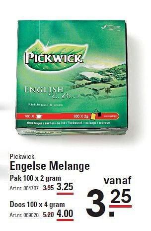 Aanbiedingen Pickwick engelse melange - Pickwick - Geldig van 28/08/2014 tot 15/09/2014 bij Sligro