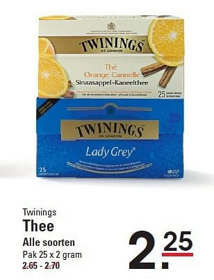 Aanbiedingen Twinings thee - Twinings - Geldig van 28/08/2014 tot 15/09/2014 bij Sligro