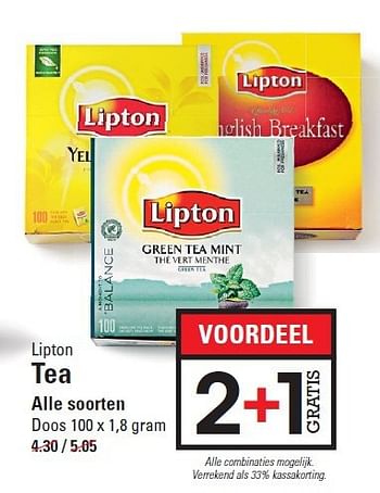 Aanbiedingen Lipton tea - Lipton - Geldig van 28/08/2014 tot 15/09/2014 bij Sligro