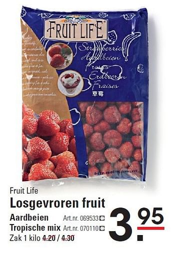 Aanbiedingen Fruit life losgevroren fruit - fruitlife - Geldig van 28/08/2014 tot 15/09/2014 bij Sligro