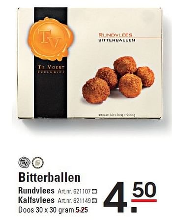 Aanbiedingen Bitterballen - Te Voert - Geldig van 28/08/2014 tot 15/09/2014 bij Sligro