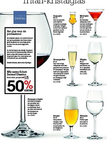 Aanbiedingen Alle maten schott zwiesel classico - Schott Zwiesel - Geldig van 28/08/2014 tot 15/09/2014 bij Sligro