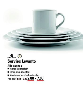 Aanbiedingen Servies levanto - Intermezzo - Geldig van 28/08/2014 tot 15/09/2014 bij Sligro