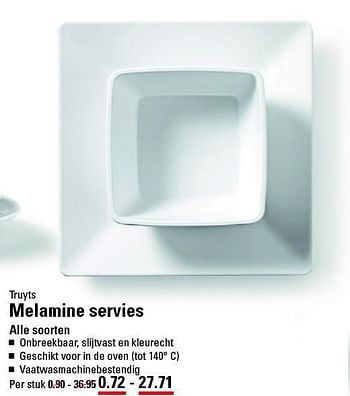 Aanbiedingen Truyts melamine servies - Truyts Import - Geldig van 28/08/2014 tot 15/09/2014 bij Sligro