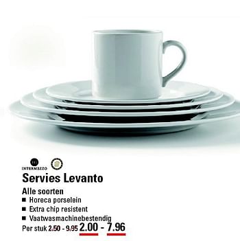 Aanbiedingen Servies levanto - Intermezzo - Geldig van 28/08/2014 tot 15/09/2014 bij Sligro