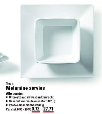 Aanbiedingen Truyts melamine servies - Huismerk - Sligro - Geldig van 28/08/2014 tot 15/09/2014 bij Sligro