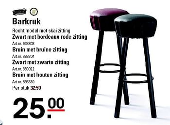 Aanbiedingen Barkruk zwart met bordeaux rode zitting - Sediamo - Geldig van 28/08/2014 tot 15/09/2014 bij Sligro