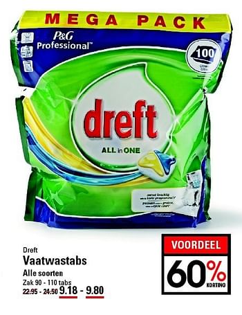 Aanbiedingen Dreft vaatwastabs - Dreft - Geldig van 28/08/2014 tot 15/09/2014 bij Sligro