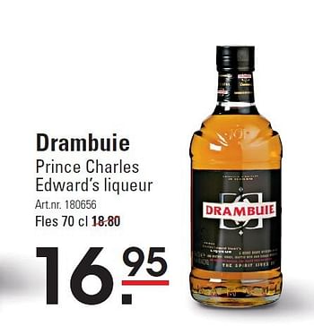 Aanbiedingen Drambuie prince charles edward`s liqueur - Drambuie - Geldig van 28/08/2014 tot 15/09/2014 bij Sligro