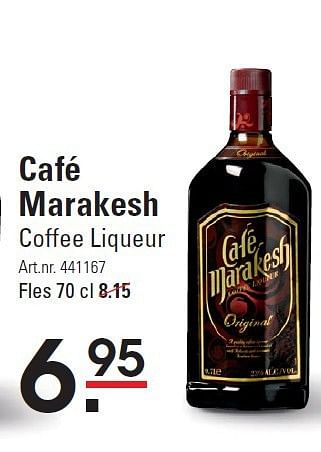 Aanbiedingen Café marakesh coffee liqueur - Cafe Marakesh - Geldig van 28/08/2014 tot 15/09/2014 bij Sligro