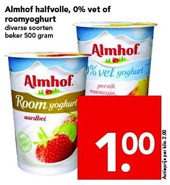 Aanbiedingen Almhof halfvolle, 0% vet of roomyoghurt - Almhof - Geldig van 31/08/2014 tot 06/09/2014 bij Deen Supermarkten